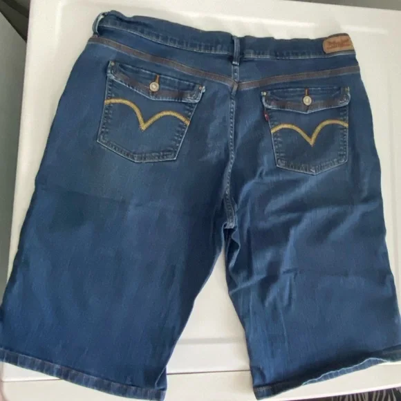 Blue Denim Shorts with Back Pockets - Picture 1 of 5